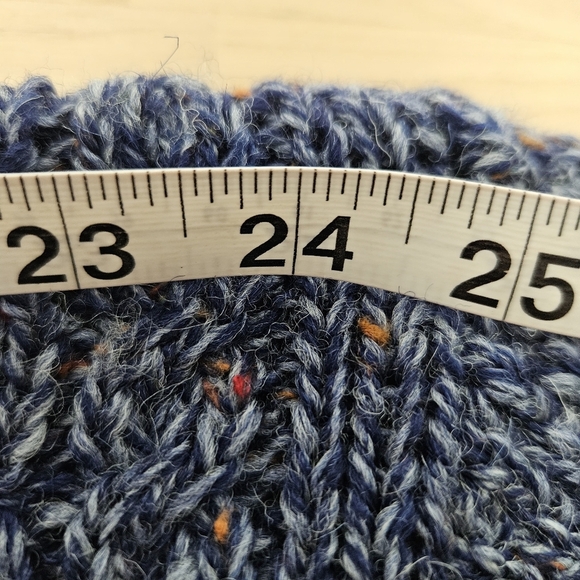 Highland Home Industries Large Sweater Blue Cable Knit 100% Pure New Wool - Picture 12 of 13